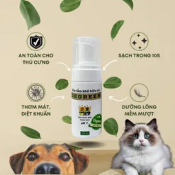 DKGREEN organic dry shampoo for dogs and cats, long lasting fragrance, antibacterial